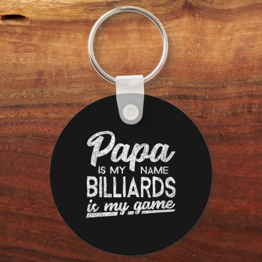 Grappige biljart papa cadeau sleutelhanger (Voorkant)