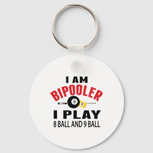 Grappige biljart Pool Player Gift Ik speel Pool Bi Sleutelhanger (Voorkant)