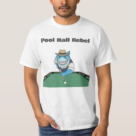 Grappige Biljart Poolhal Rebel Mannen T-shirt (Voorkant)