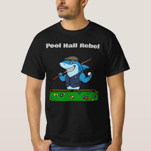 Grappige Biljart Poolhal Rebel T-shirt (Voorkant)