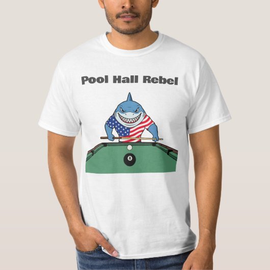 Grappige Biljart Poolhal Rebel T-shirt (Voorkant)