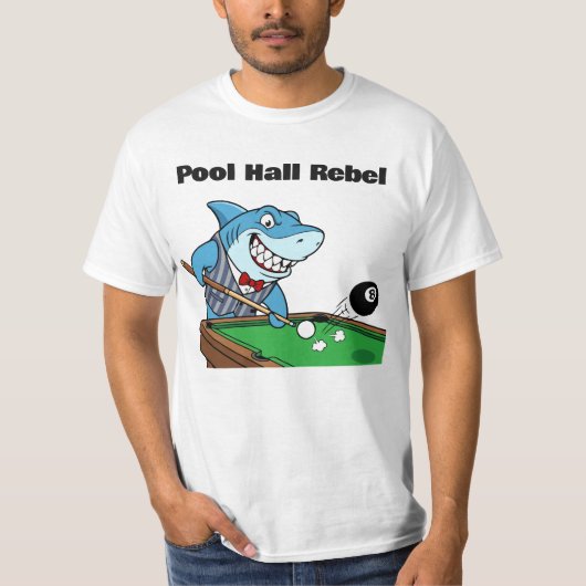 Grappige Biljart Poolhal Rebel T-shirt (Voorkant)