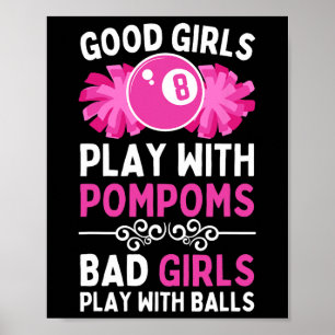 Grappige biljart voor vrouwen meisjes 8 LL biljart Poster
