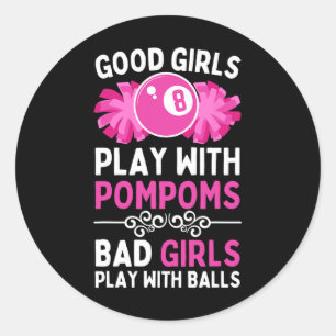 Grappige biljart voor vrouwen meisjes 8 LL biljart Ronde Sticker