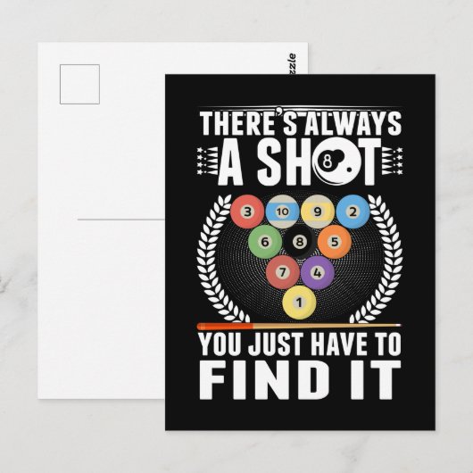 Grappige Biljartgrap Keu Snooker Poolspeler Briefkaart (Voorkant / Achterkant)