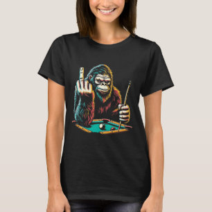 Grappige biljartspeler Retro Bigfoot Sasquatch T-shirt
