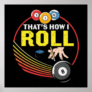 grappige biljartsporten poster