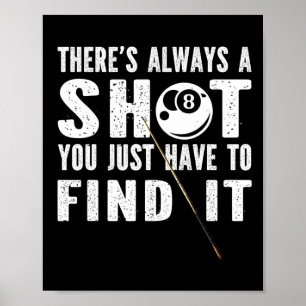 Grappige Billards Shirten voor mannen1 Poster