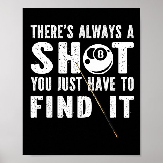 Grappige Billards Shirten voor mannen1 Poster (Voorkant)