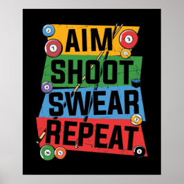 grappige Billiards houden van woordkunst Poster