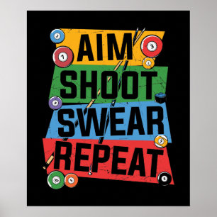 grappige Billiards houden van woordkunst Poster