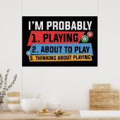 grappige Billiards houden van woordkunst Poster (Keuken)