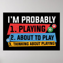 grappige Billiards houden van woordkunst Poster