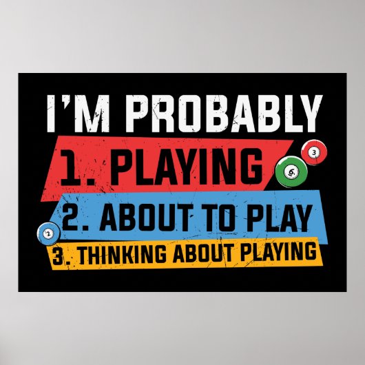 grappige Billiards houden van woordkunst Poster (Voorkant)