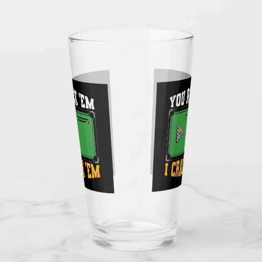 grappige Billiardzaal woordkunst Glas (Rechts)