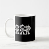 Grappige binaire robots 01 10 11 schattige coderin koffiemok (Links)
