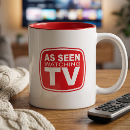 Grappige 'Binge Watch'-mok - Gezien terwijl TV wor Tweekleurige Koffiemok