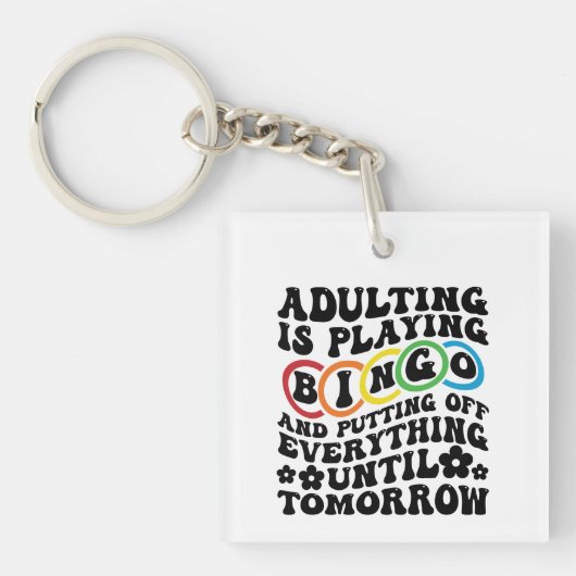 Grappige Bingo volwassen wordkunst Sleutelhanger (voorkant)