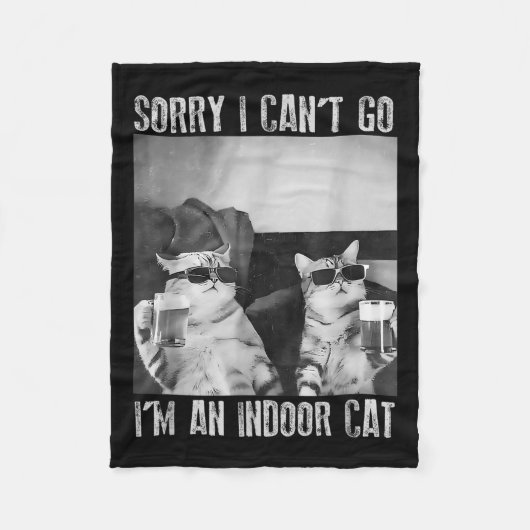 Grappige binnenkat meme sorry dat ik niet naar ret fleece deken (Voorkant)