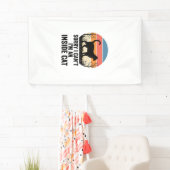 Grappige Binnenkat Vintage Kat Liefhebber Design_1 Spandoek (Insitu)
