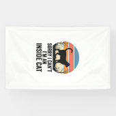 Grappige Binnenkat Vintage Kat Liefhebber Design_1 Spandoek (Horizontaal)