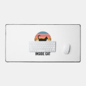 Grappige Binnenkat Vintage Kattenliefhebber Design Bureaumat (Keyboard & Muis)