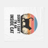 Grappige Binnenkat Vintage Kattenliefhebber Design Fleece Deken (Voorkant (Horizontaal))
