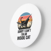 Grappige Binnenkat Vintage Kattenliefhebber Design Grote Klok (Hoek)