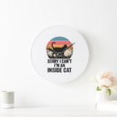 Grappige Binnenkat Vintage Kattenliefhebber Design Grote Klok (Huis)