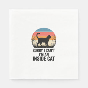 Grappige Binnenkat Vintage Kattenliefhebber Design Servet