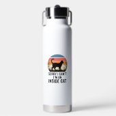 Grappige Binnenkat Vintage Kattenliefhebber Design Waterfles (Voorkant)