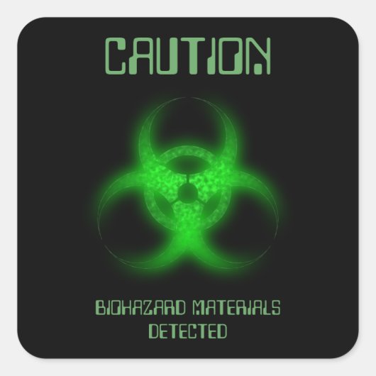 Grappige Biohazard Toxische Waarschuwing Vierkante Sticker (Voorkant)