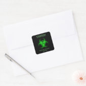 Grappige Biohazard Toxische Waarschuwing Vierkante Sticker (Envelop)