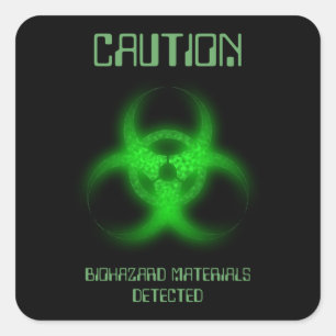 Grappige Biohazard Toxische Waarschuwing Vierkante Sticker