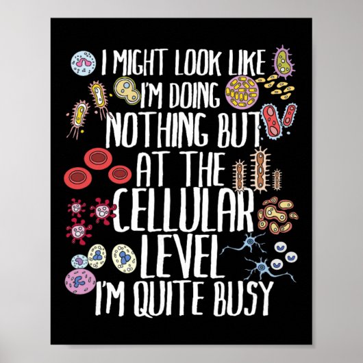 Grappige biologie microbioleerdocent cellulaire pl poster (Voorkant)