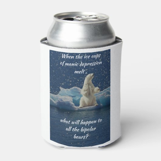 Grappige bipolaire Beren Blikjeskoeler (Blikje Voorkant)