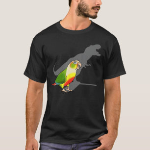 Grappige Birb Memes T-rex schaduw Green Cheeked Pi T-shirt