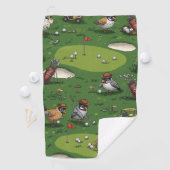 Grappige Birdie Golfers in de scene Golfhanddoek (Insitu)