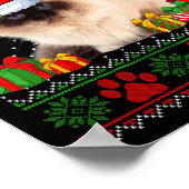 Grappige Birman Cat Santa Hat Lelijke Kersttrui Poster (Hoek)