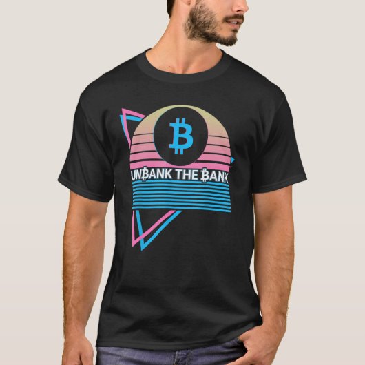 Grappige Bitcoin Crypto BTC Cryptocurrency Unbank T-shirt (Voorkant)