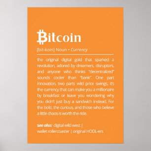 Grappige Bitcoin-definitie Poster