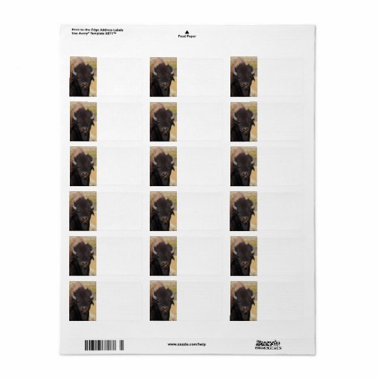 grappige bizon etiket (Full Sheet)