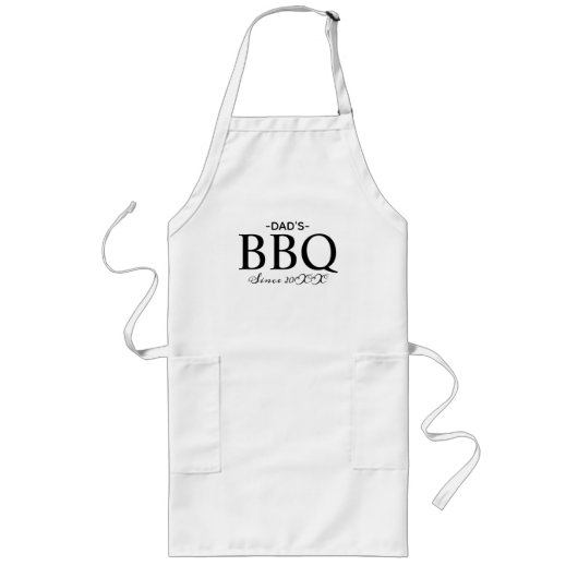 Grappige Black Dad's BBQ Typografie Mannen Lang Schort (Voorkant)