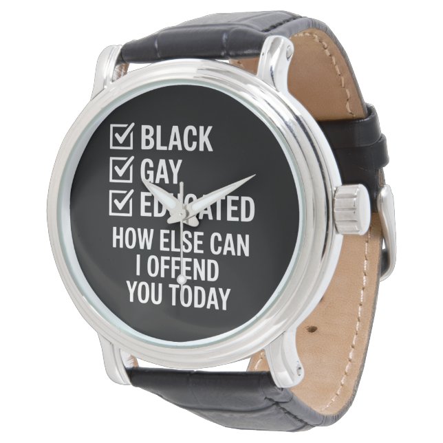 Grappige Black Gay Pride Steun LGBTQ Rechten Horloge (Gekanteld)