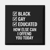 Grappige Black Gay Pride Steun LGBTQ Rechten Magneet (Voorkant)