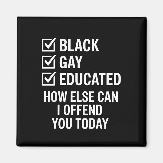 Grappige Black Gay Pride Steun LGBTQ Rechten Magneet (Voorkant)