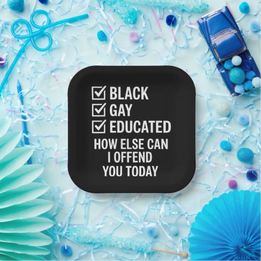 Grappige Black Gay Pride Steun LGBTQ Rechten Papieren Bordje (Feest)