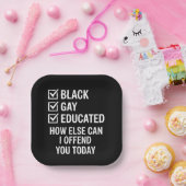 Grappige Black Gay Pride Steun LGBTQ Rechten Papieren Bordje (Feest)