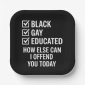 Grappige Black Gay Pride Steun LGBTQ Rechten Papieren Bordje (Voorkant)