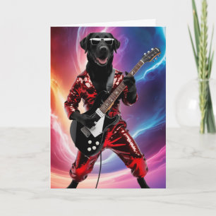 Grappige Black Lab Rockster Kaart